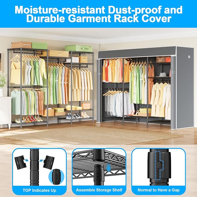 Ulif E13C Heavy Duty Closet Organizer System，Freestanding Clothing Racks - Image 4