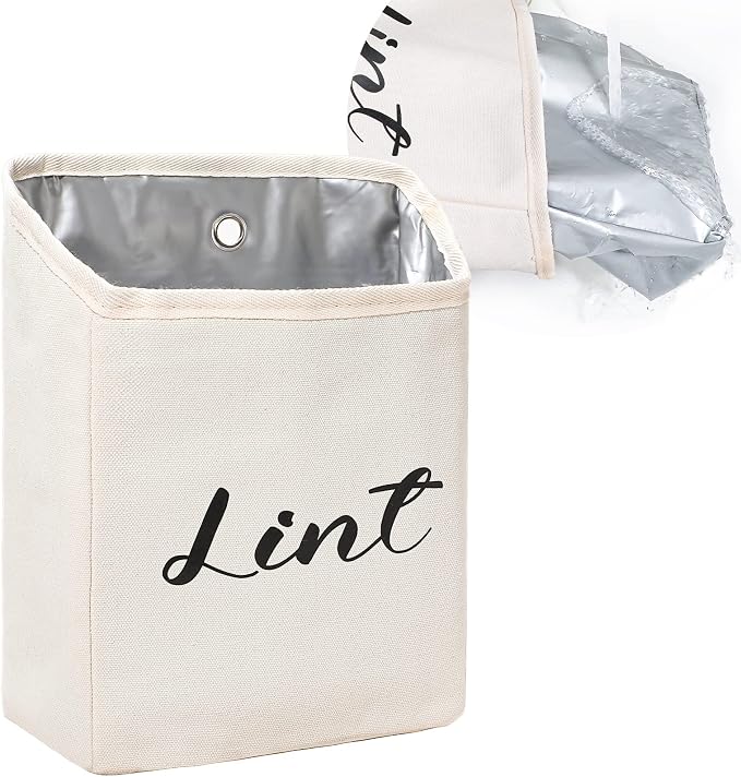 Kamehame Magnetic Lint Bin for Laundry Room Organization and Storage, Cotton by Kamehame