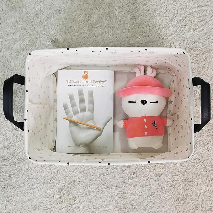 FANKANG Storage Basket, Nursery Hamper Canvas Laundry Basket Foldable - Image 8