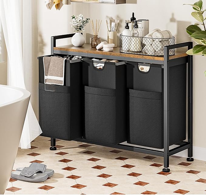 Laundry Hamper, 3 × 12.5 Gal Laundry Basket Organizer - Image 3