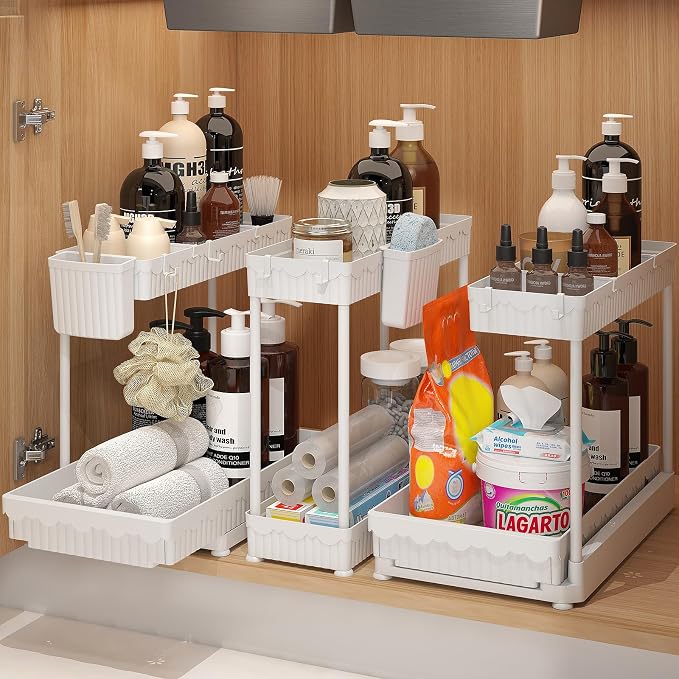 3 Pack Multi-Purpose Under Sink Organizers and Storage, 2026 L-Shaped Pull Out - Image 7