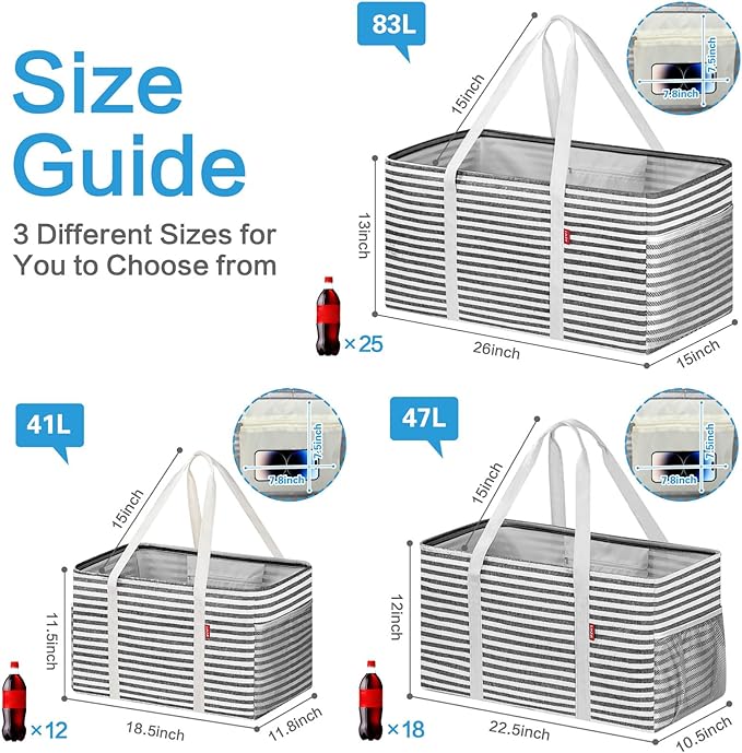 LHZK 2 Pack Extra Large Utility Tote Bag - Image 4
