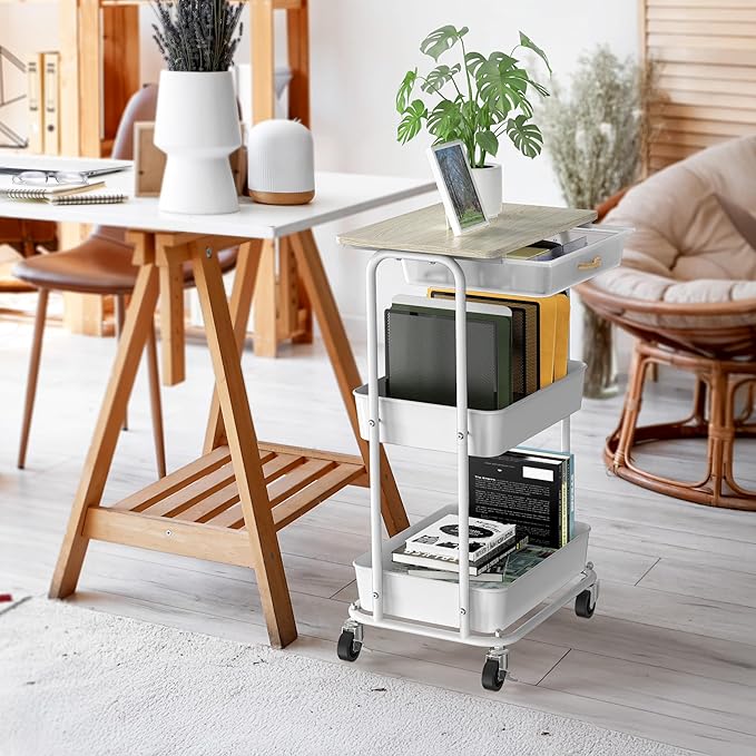 Simple Houseware 3-Tier Rolling Utility Cart - Image 2