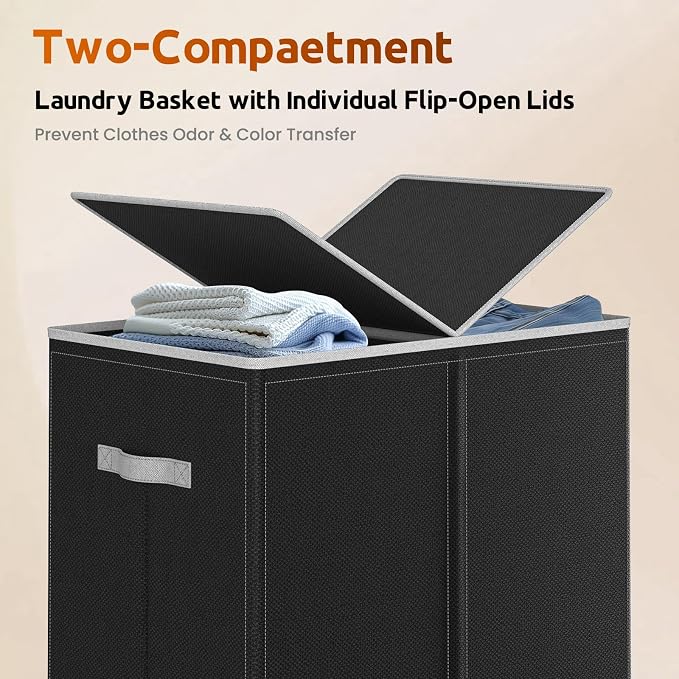 Laundry Hamper with Lid 160L Laundry Basket - Image 2