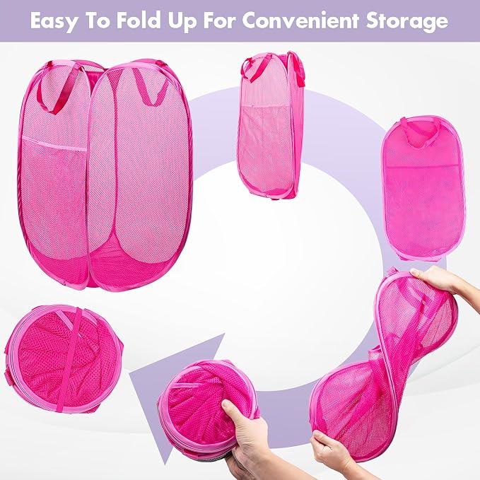 DUCOO Pop Up Hamper, Foldable Mesh Laundry Basket - Image 5