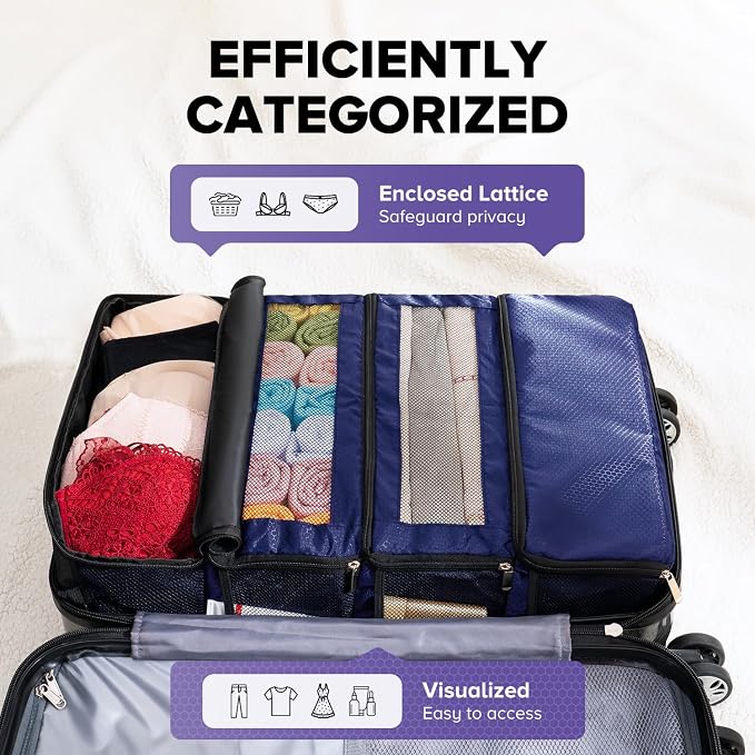 Suitcase Organizer, Travel Luggage Organizer Hanging Shelves Packing Cube - Image 3
