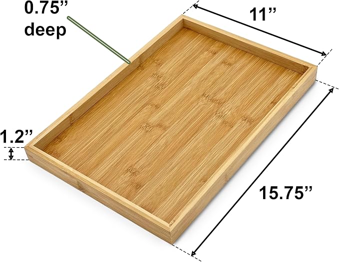 Bam & Boo Natural Bamboo Serving Tray Modern Rectangular - Image 4