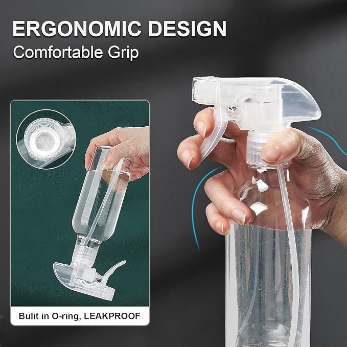 Spray Bottles 16.9oz 2 Pack Plastic Empty Spray Bottle - Image 2