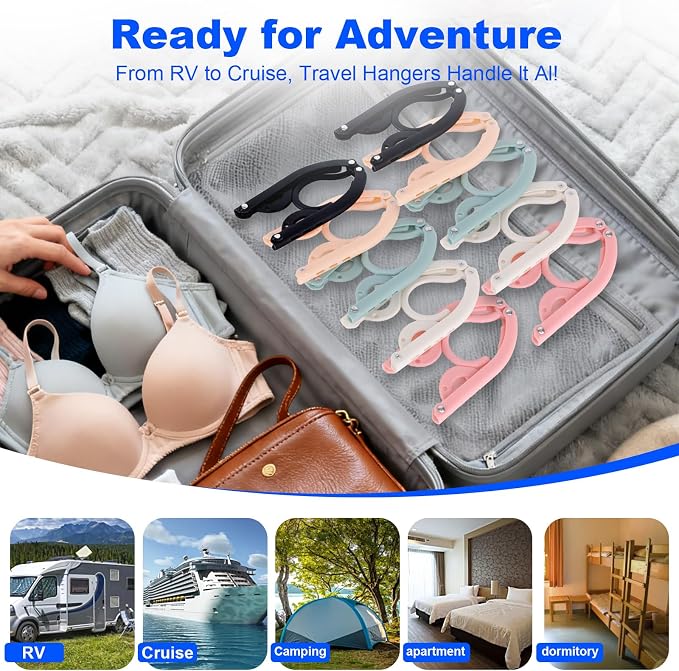 10 Pack Foldable Travel Hangers - Image 5