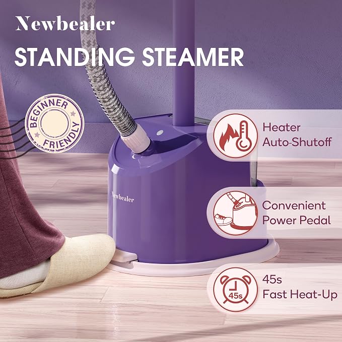 Newbealer Standing Garment Steamer - 1500W Full-Size Vertical Clothes Steamer - Image 2