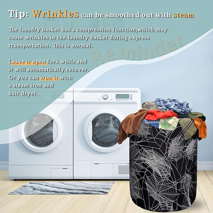 Spider Web Laundry Hamper Funny Halloween Laundry Basket - Image 6
