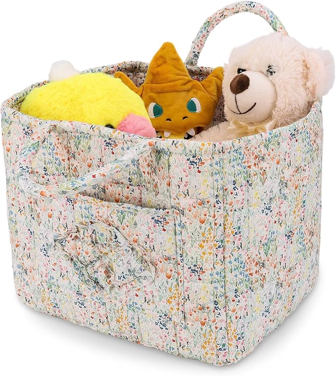 Storage Basket Boho Fabric Large Collapsible Floral Laundry Nursery Hamper by Ankick