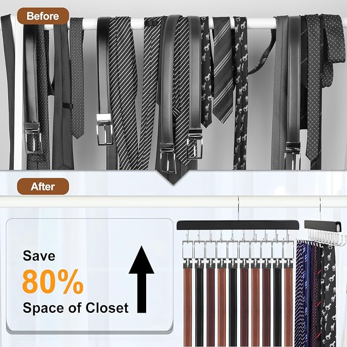 TOPIA HANGER 20 Hooks 2 in 1 Belt Tie Hanger - Image 2