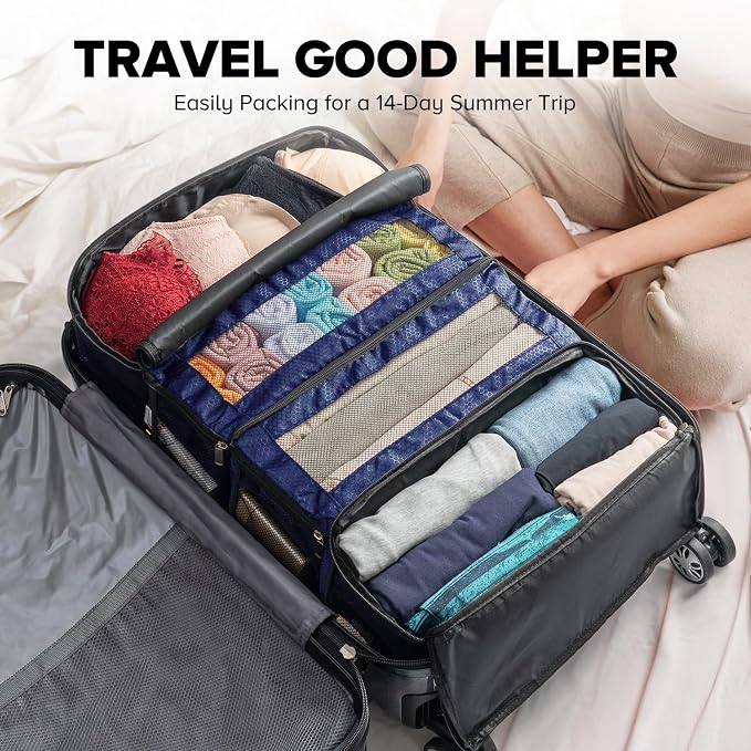 Suitcase Organizer, Travel Luggage Organizer Hanging Shelves Packing Cube - Image 5