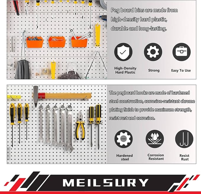 Peg Board Organizer Accessories, 278 Pieces pegboard Accessories, Premium peg - Image 5