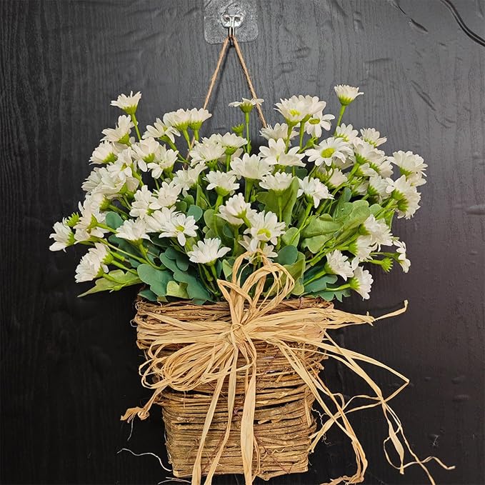 Ochine Hydrangea Door Hanger Basket Wreath, Spring Wreaths - Image 5
