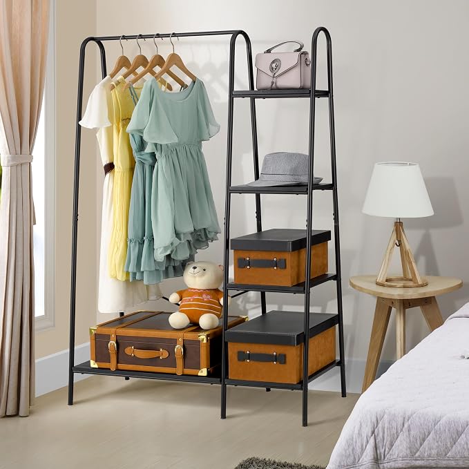 Finnhomy Rustic Clothes Rack, Clothing Rack - Image 2