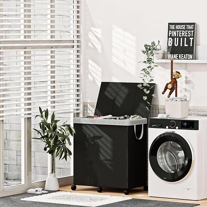 180L Large Laundry Hamper 2 Compartment - Image 3