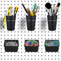 6 Sets Pegboard Bins with Hooks by Kuhome