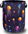Colorful Jellyfish Laundry Hamper Ocean Laundry Basket by SELIONLIKN