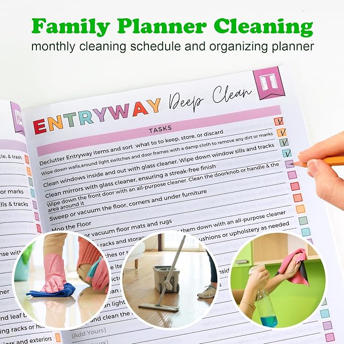ADHD Cleaning Planner for Adults Teens, Undated Daily, Monthly Cleaning - Image 4