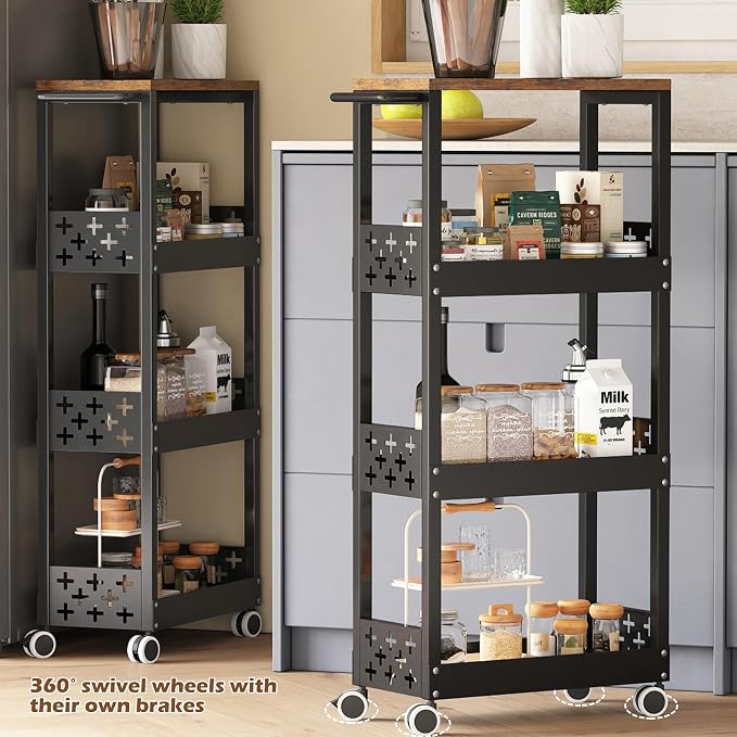 COVAODQ Bathroom Storage Cart Slim Storage Cart - Image 5