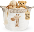 Giraffe Storage Basket for Nursery – Large 15”x11” Cotton Rope Bin by KeminaBlankets