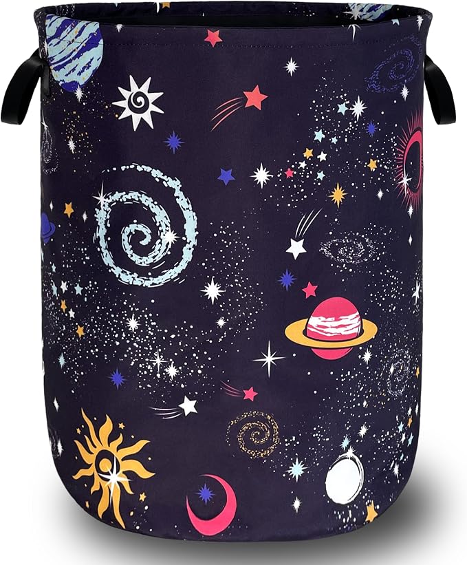 Colorful Galaxy Planet Laundry Basket Foldable Oxford Cloth Starry Sky Laundry by SELIONLIKN
