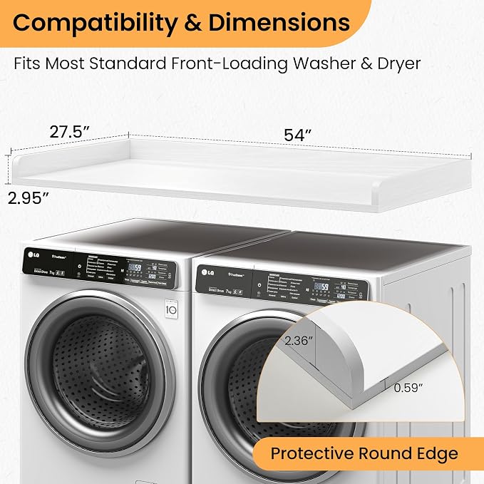 Washer Dryer Countertop, 27.5"x54" Wood Washer and Dryer Countertop - Image 3