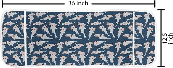 Lunarable Shark Microwave Oven Cover, Smiling Hammerhead Pattern in the Ocean - Image 2