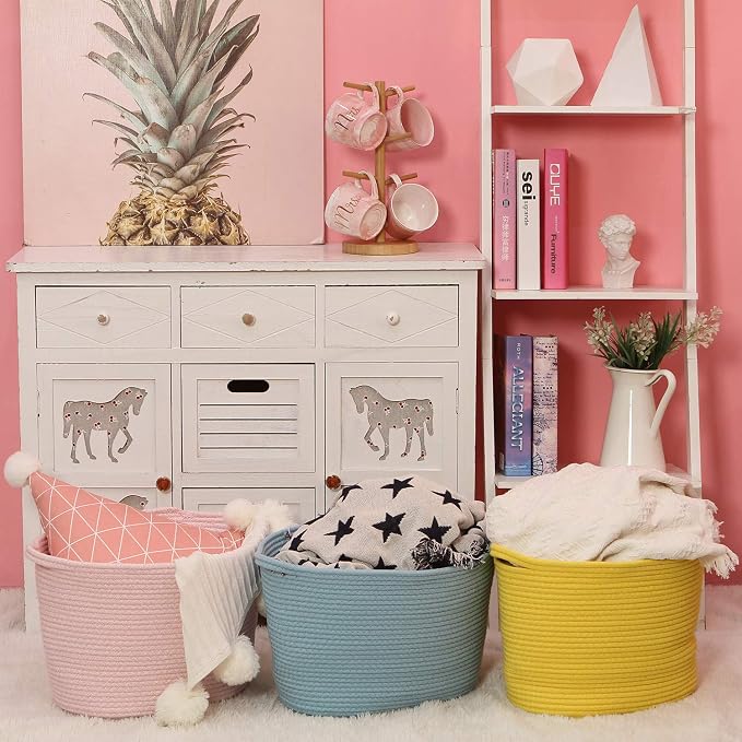 Sea Team Oval Cotton Rope Woven Storage Basket - Image 4