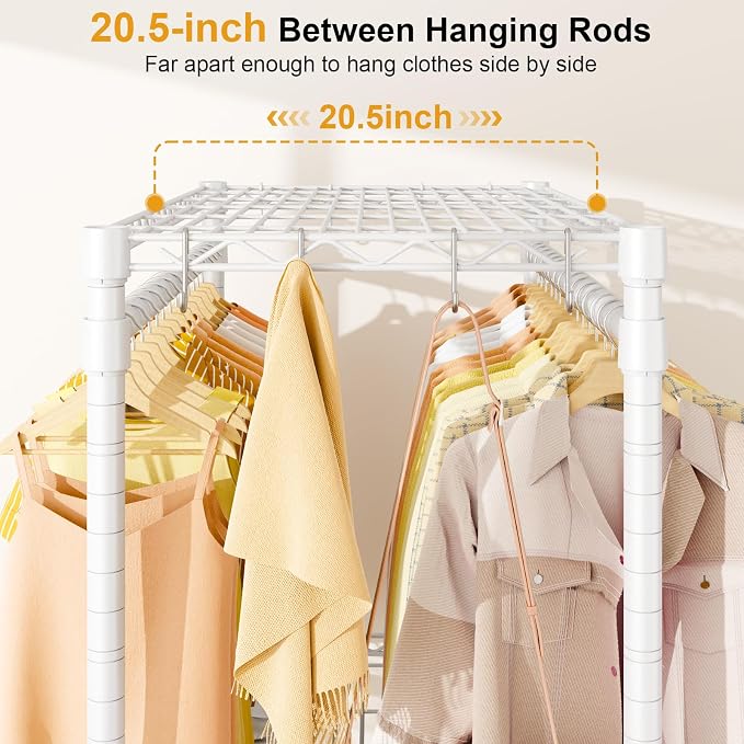 P5 Plus Rolling Clothes Rack Heavy Duty, Clothing Racks - Image 4