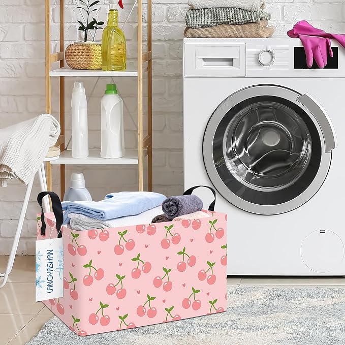 LANGYASHAN Rectangular Storage Bin Collapse Canvas Fabric Cartoon Storage Basket - Image 8