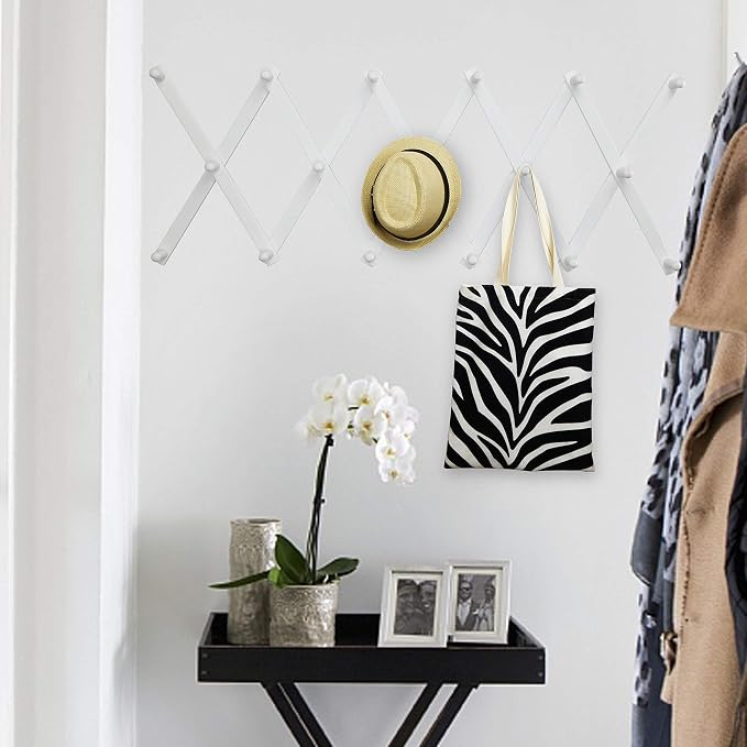 WEBI Accordion Wall Hanger, Expandable Wooden Hat Rack - Image 7