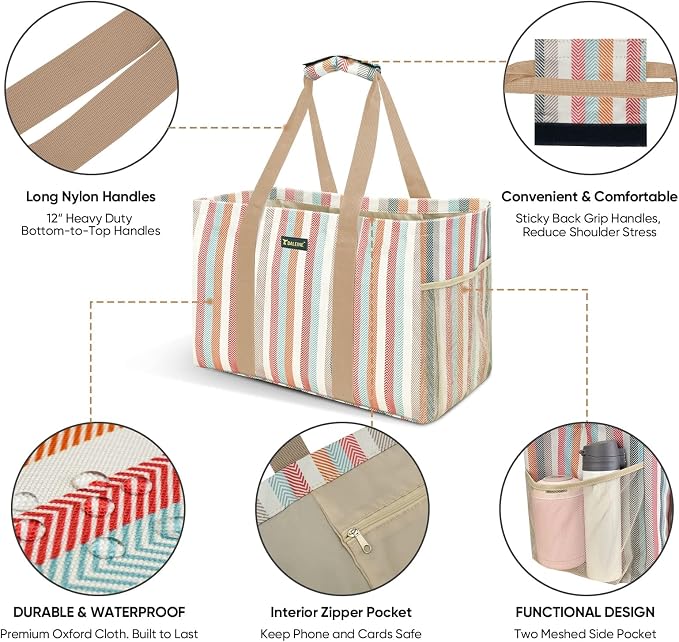 BALEINE Soft 9 Gallon Extra Large Utility Tote, Foldable Reusable Storage Bag - Image 5
