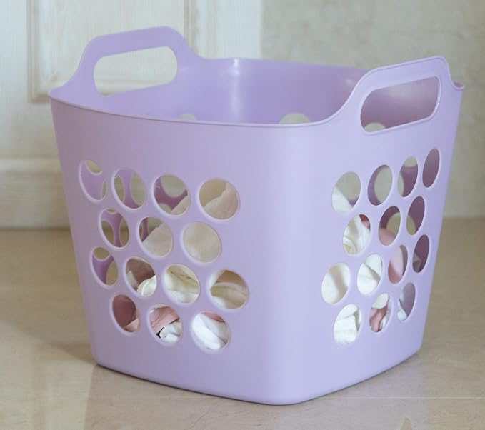 Flexible Plastic Carry Laundry Basket Holder Square Storage Hamper - Image 5
