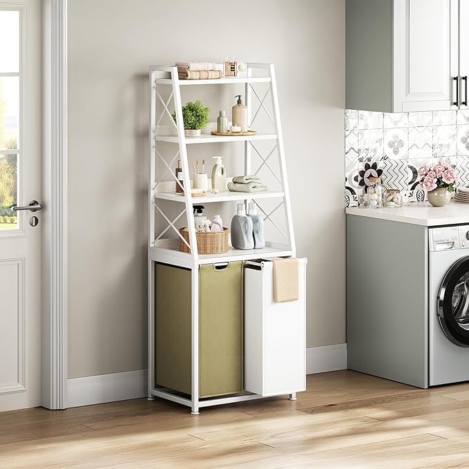 Laundry Basket, 2 Section Laundry Hamper - Image 2