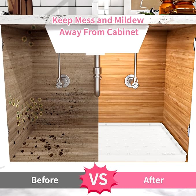 Sdpeia Under Sink Mat 22"×19" Waterproof Silicone Cabinet Liner & Sink Protector - Image 6