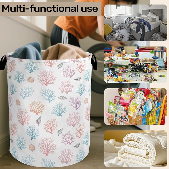 Starfish Coral Foldable Laundry Hamper - Image 6