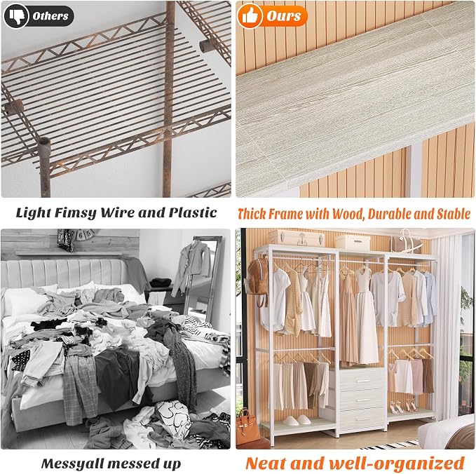 Aheaplus Garment Rack Heavy Duty Clothes Rack - Image 7