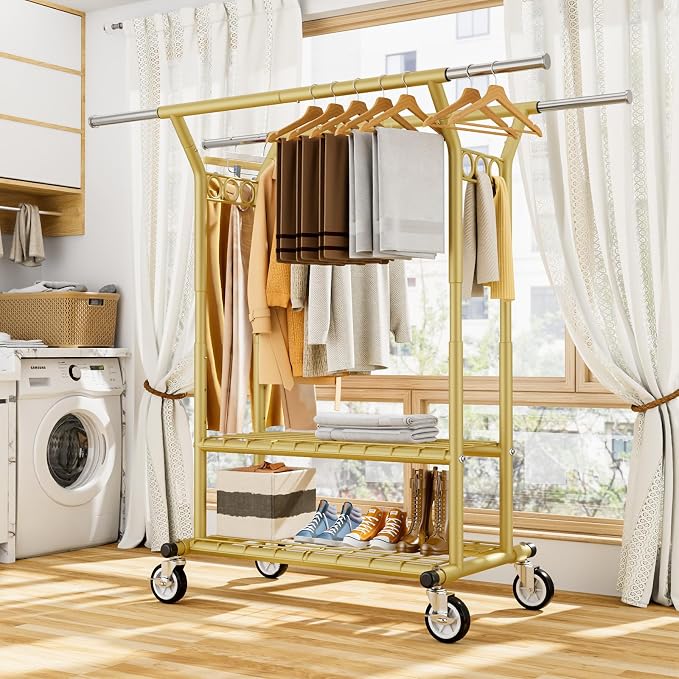 Heavy Duty Clothes Rack, Rolling Clothing Racks - Image 8