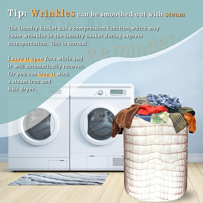 Crocodile Skin Texture Pattern Laundry Basket Foldable Oxford Cloth Laundry - Image 6