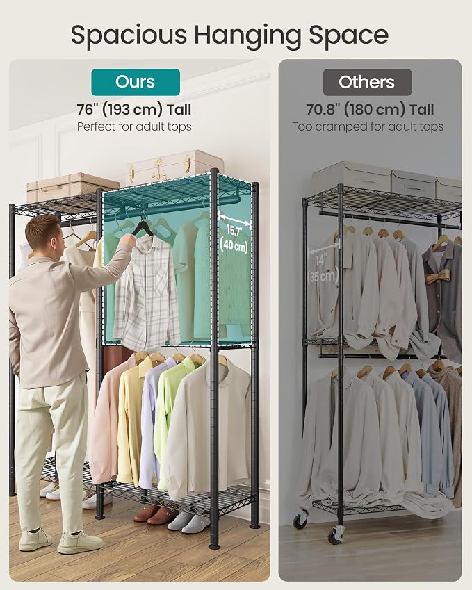 SONGMICS Clothing Rack, Heavy-Duty Garment Rack - Image 7