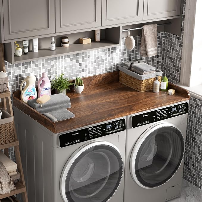 DTK Washer Dryer Countertop, Wood Topper - Image 6