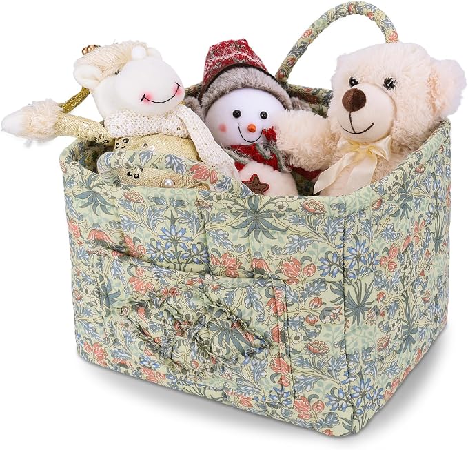 Storage Basket Boho Fabric Large Collapsible Floral Laundry Nursery Hamper by Ankick