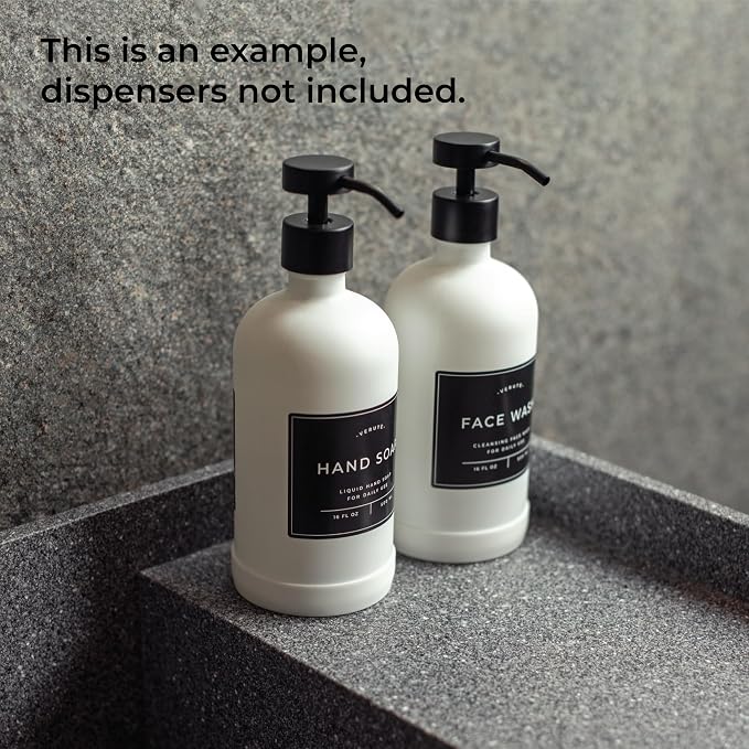 Waterproof Labels for Amber Glass Soap Dispenser and Plastic Bottles - Image 2