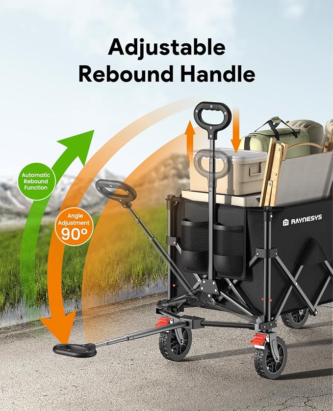 Wagons Carts Foldable, Collapsible Foldable Wagon 330lbs Capacity, Large - Image 8