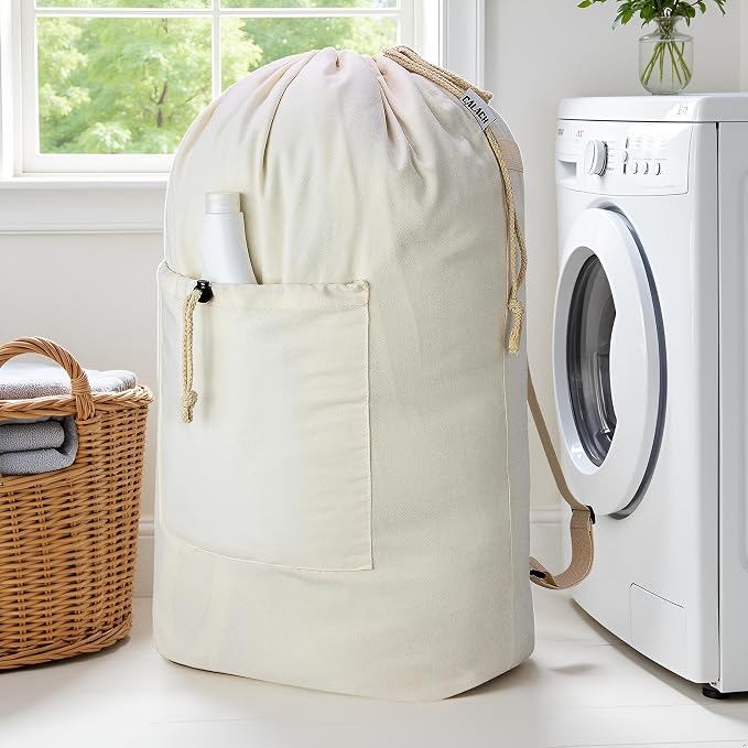 Laundry Bag Backpack, Canvas Laundry Bag - Image 8