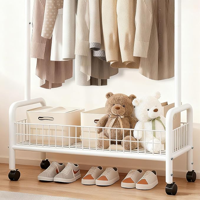 Clothes Rack with Storage Shelves, Heavy - Image 4
