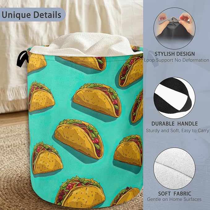 Mexican Taco Laundry Hamper, Dirty Clothes Laundry Basket - Image 3